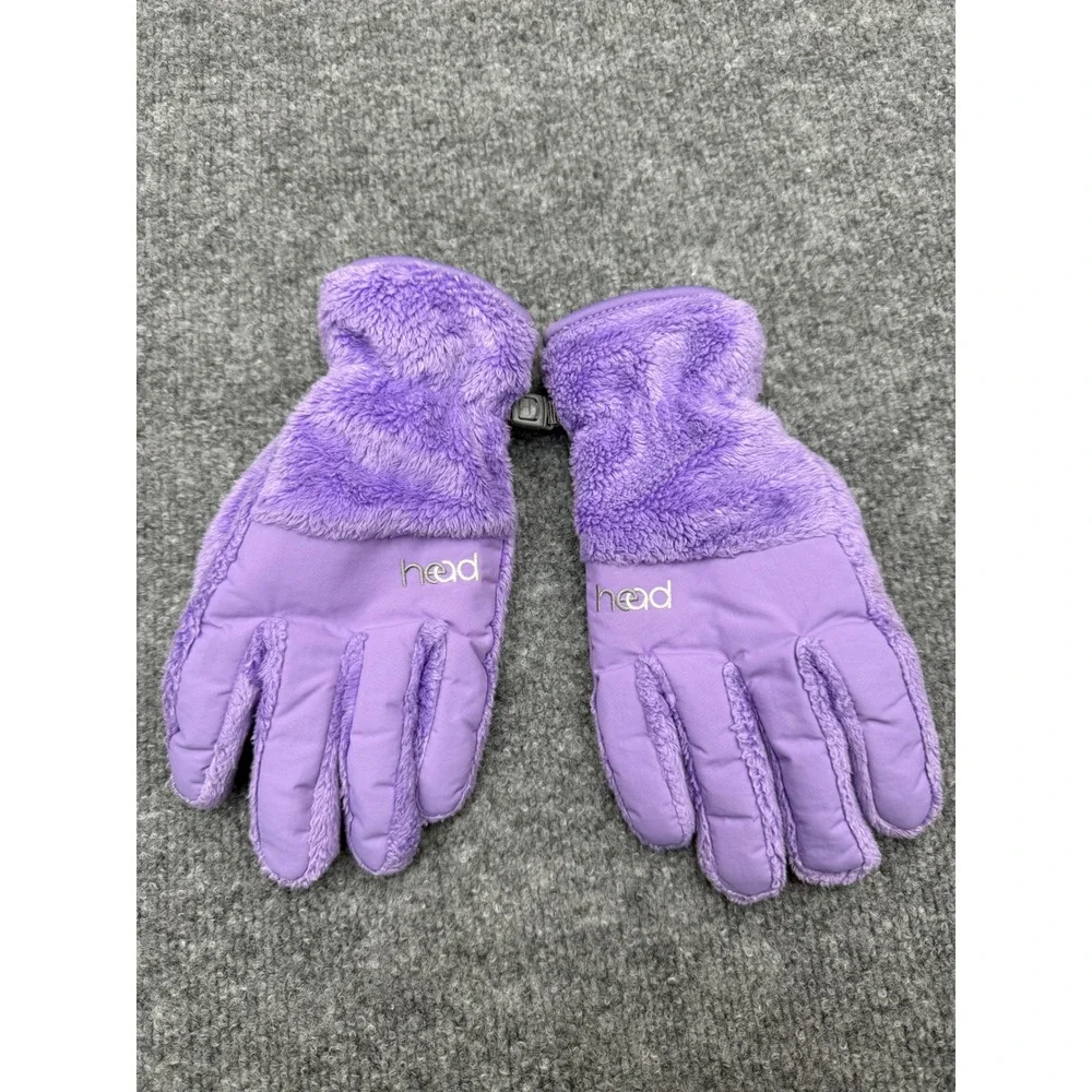 Head Kids Purple Fleece Faux Fur Winter‎ Gloves SensaTec Touchscreen Youth Large